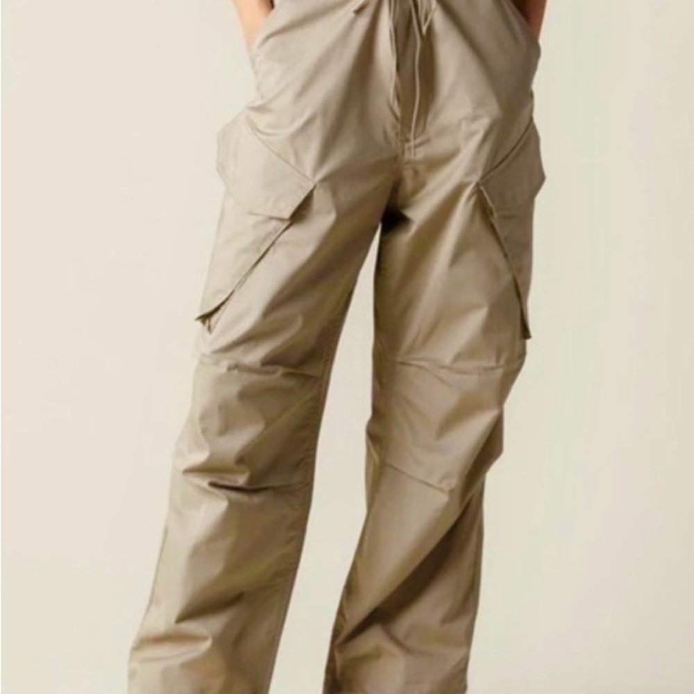 Agolde Taupe Beige Ginerva Cargo Drawstring Pants Large